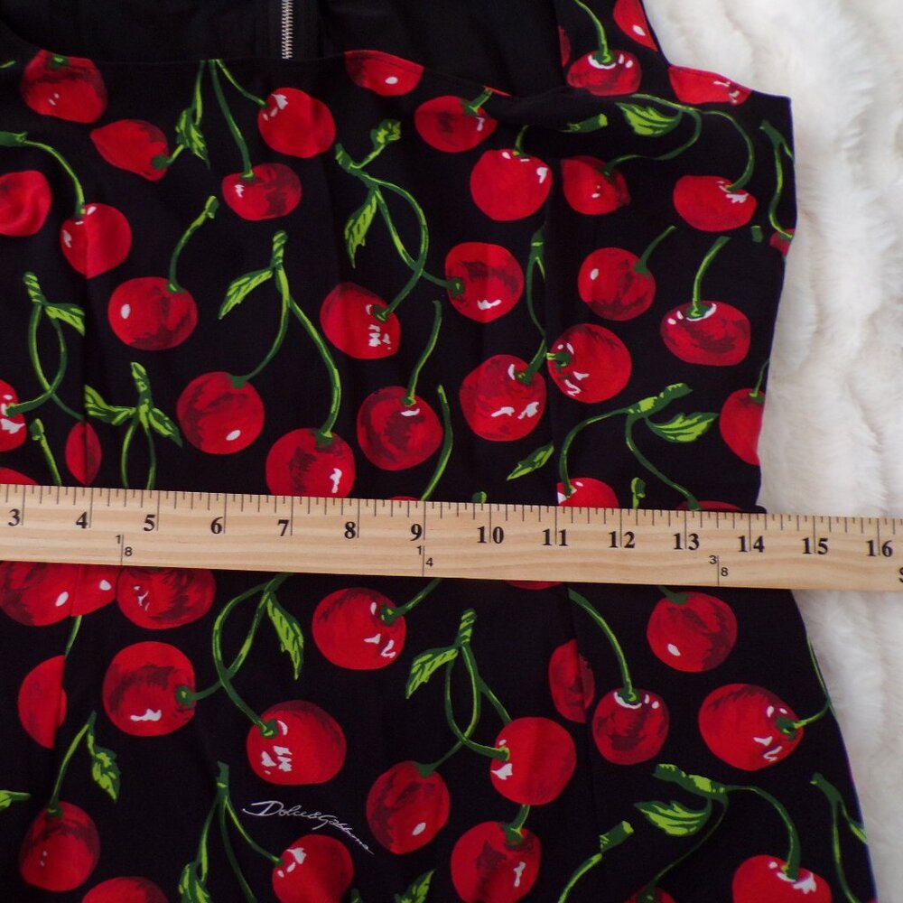 NWOT Dolce & Gabbana STUNNING cherry fruit print midi dress 46/L HOST PICK - Picture 7 of 13